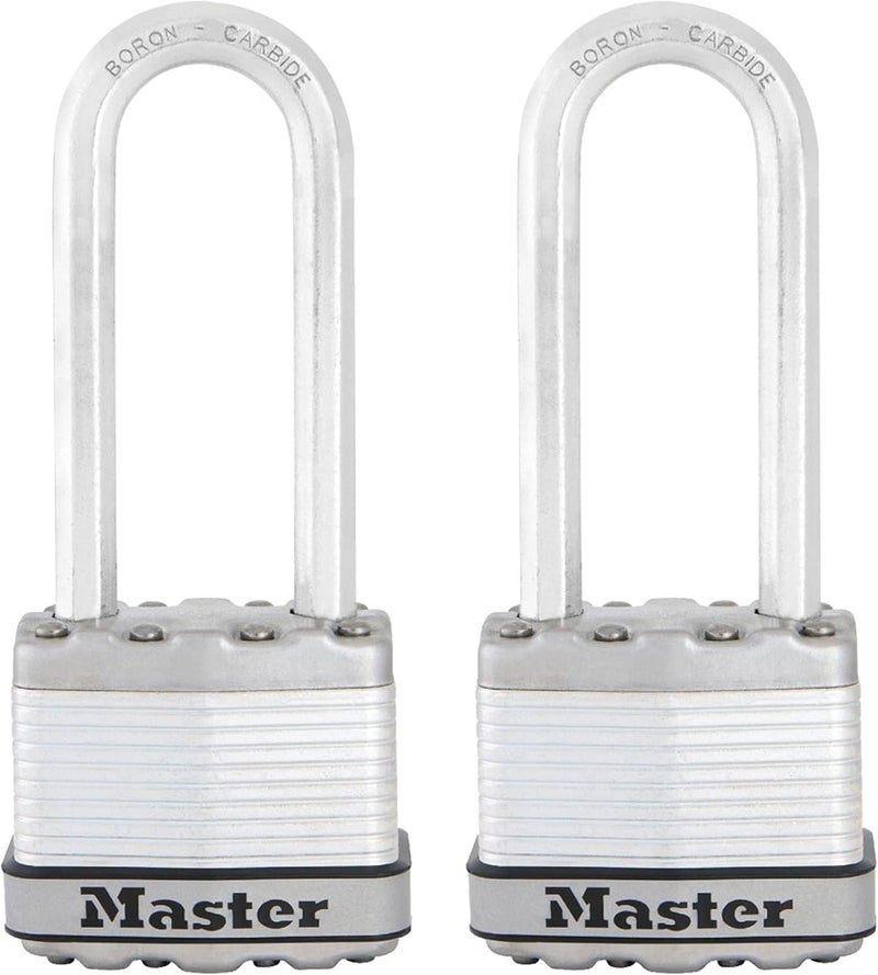 MasterLock M1XTLJ Magnum Heavy Duty Padlock with Key, 2 Pack Keyed-Alike - Image 1